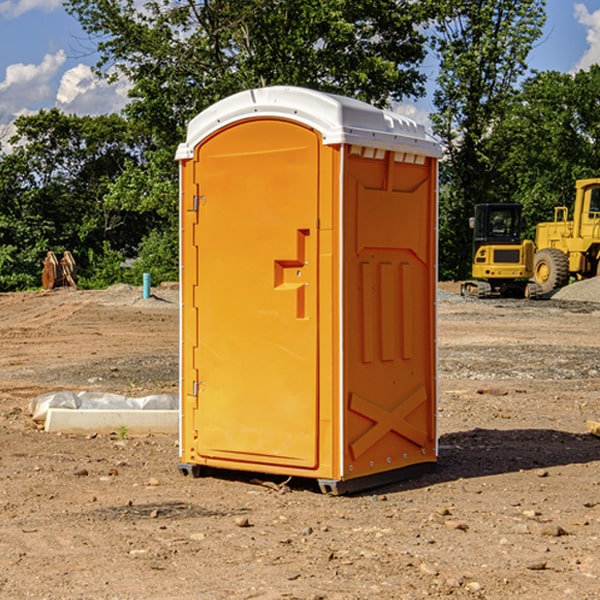 how often are the portable restrooms cleaned and serviced during a rental period in East Randolph